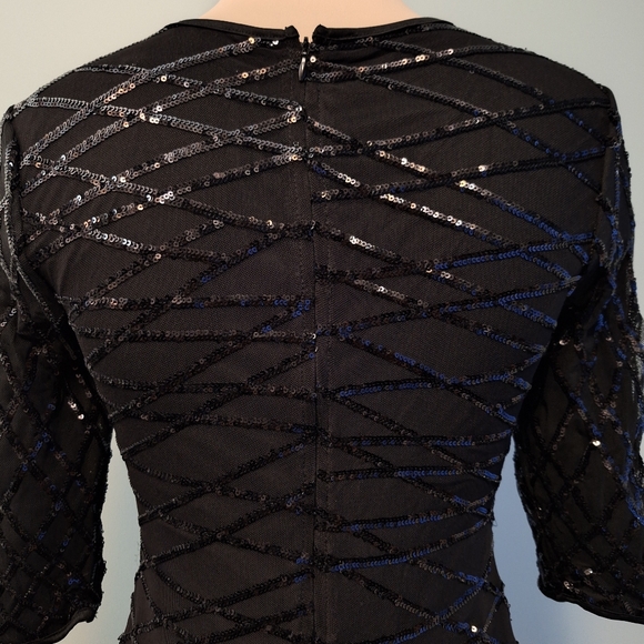 Elegant Black Sequin Gown - Picture 7 of 8